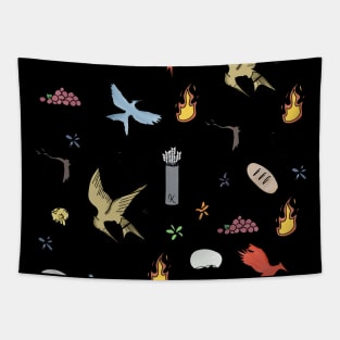 Hunger Games quality pattern  - black version Tapestry