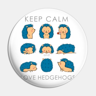 Life of Cute Blue Hedgehogs T-Shirt for animal lovers Pin