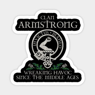 Clan Armstrong crest Scottish surname tartan Thistle vintage Magnet