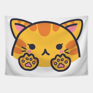 cute kawaii orange striped cat Tapestry