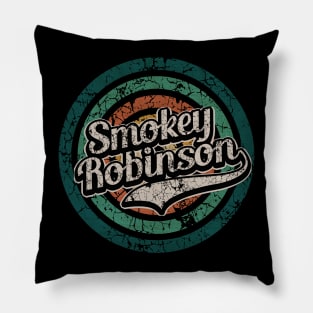 Smokey Robinson // Retro Circle Crack Vintage Pillow