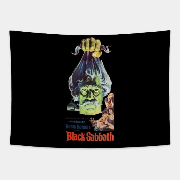 Mario Bava Black Movie Poster Tapestry by MovieFunTime