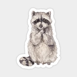 Cute watercolor raccoon Magnet