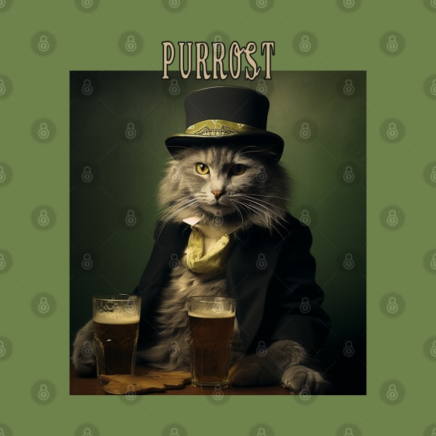 Oktoberfest Cat Kitty Drinking Beer Purrost Pride Germany by RetroZin