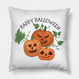 Happy Halloween Pumpkins Pillow