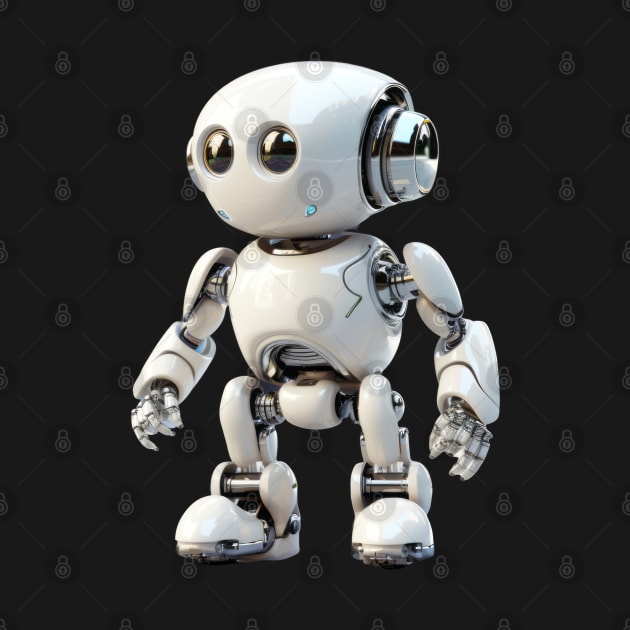 Futuristic White Toy Robot by Lematworks