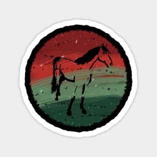 Christmas Horse - The silhouette of my beautiful horse Magnet