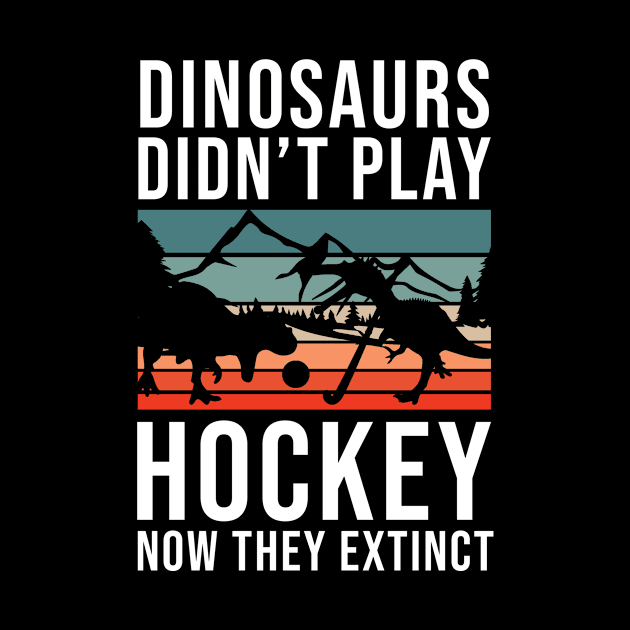 Funny Hockey Player Dinosaur by TheBestHumorApparel