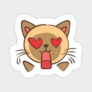 Kitty Cat Animal Pet Design In love Heart Eyes T-Shirt Sticker Magnet