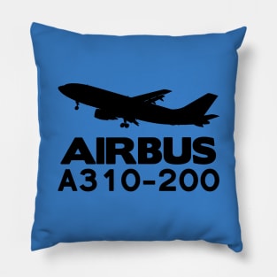 Airbus A310-200 Silhouette Print (Black) Pillow