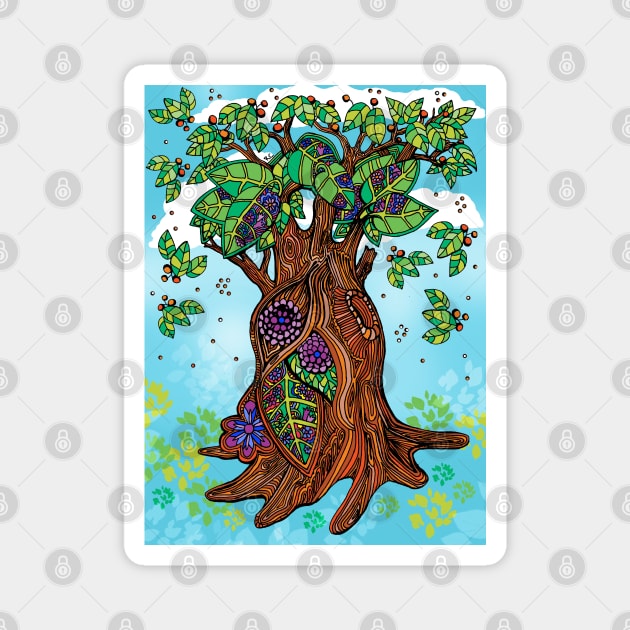 Very Very Berry Tree Magnet by RhondaChase