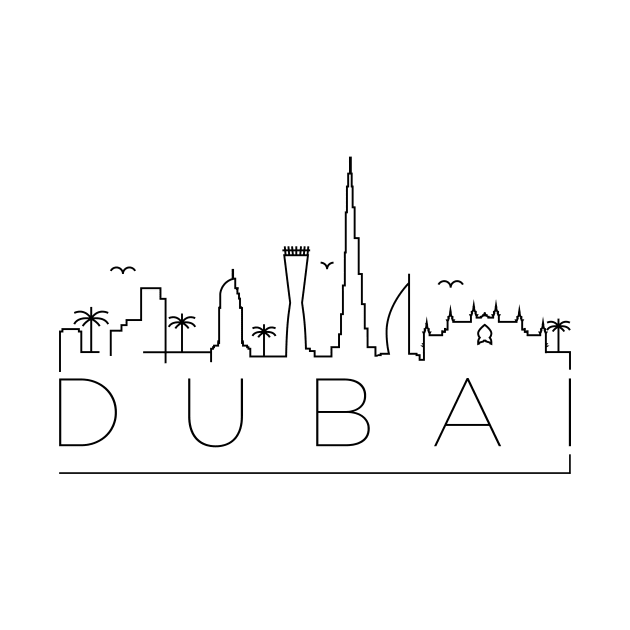 Dubai Minimal Skyline by kursatunsal