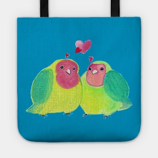 Cute Watercolor Love Birds Tote