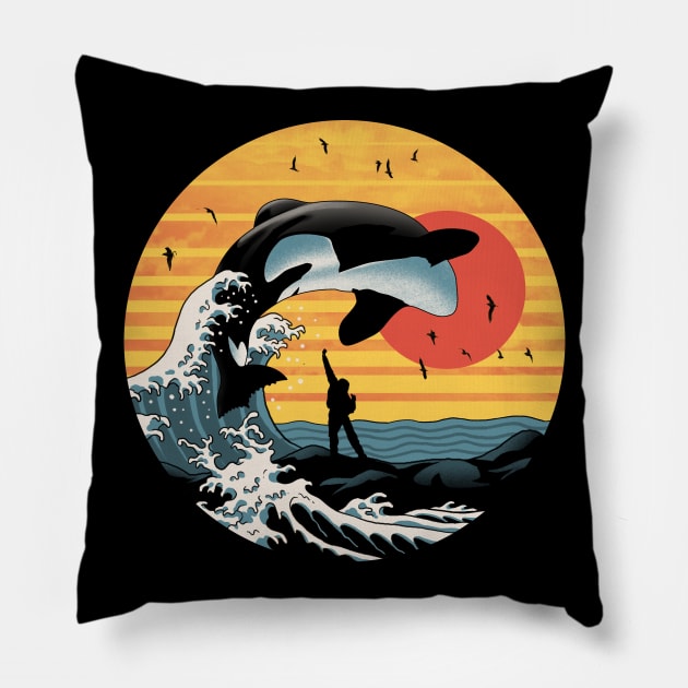 The Great Killer Whale Pillow by Vincent Trinidad Art