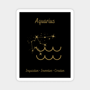 Astrology Collection - Aquarius (Symbol & Constellation) Magnet