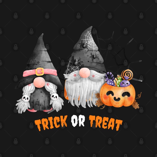 Trick or Treat Halloween! Cute Gnomes Halloween Pumpkin Spooky Season Autumn Vibes Halloween Thanksgiving and Fall Color Lovers by BellaPixel