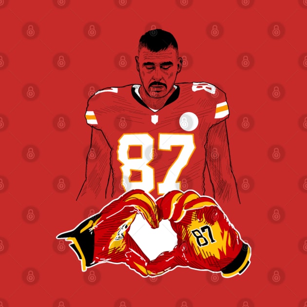 Travis KELCE 87 heart celebration by Mic jr