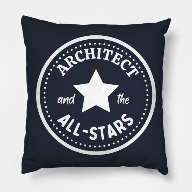 ARC&AllstrsWht Pillow by Dj Architect