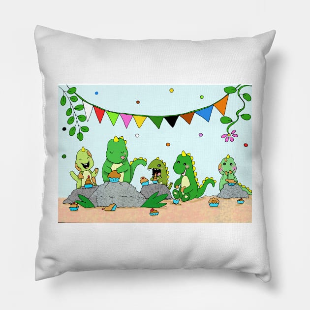 Dino and his friends Pillow by Fradema