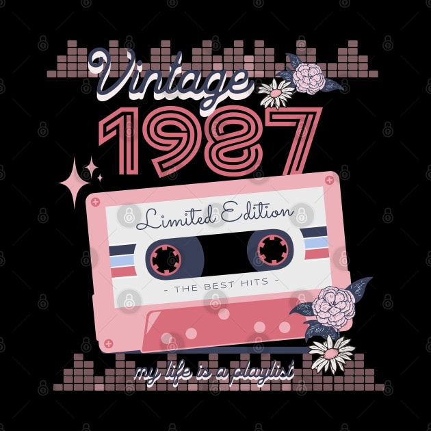 Vintage 1987 Limited Edition Music Cassette Birthday Gift by Mastilo Designs