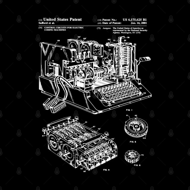 Enigma Machine Patent White by Luve