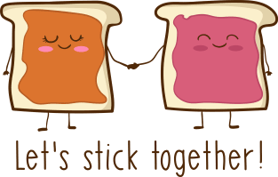 Peanut Butter and Jelly - Let's Stick Together! Magnet