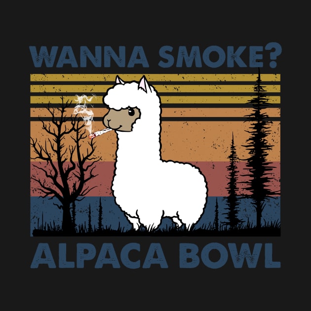 Llama Wanna Smoke Alpaca Bowl Vintage Shirt by Kelley Clothing