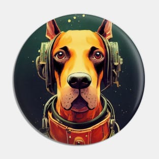 Vintage doberman portrait Pin