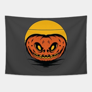 Halloween Jack o Lantern Creepy Spooky Grinning Pumpkin Tapestry