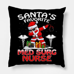 Santas Favorite Med Surg Nurse Christmas T Shirt Pillow
