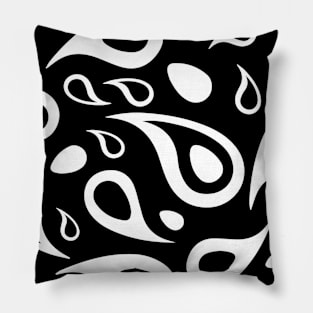 Black and white paisley pattern Pillow