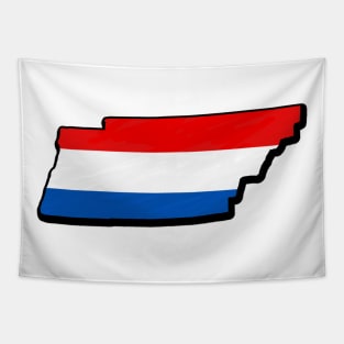 Red, White, and Blue Tennessee Outline Tapestry