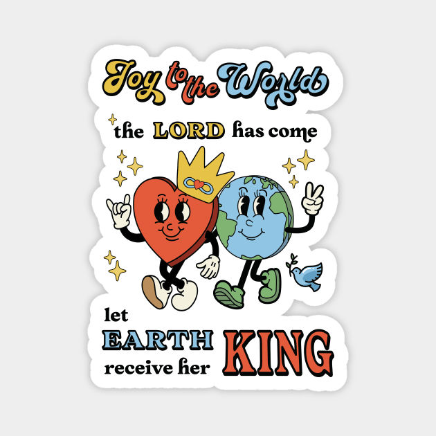 Retro - Joy To The World - Christian Shirt Magnet by Unified by Design