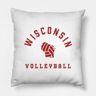 Wisconsin Volleyball - Red - Indoor Beach Grass Pillow