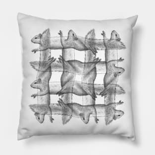 Squirrel Pattern Gray Pillow