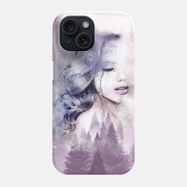 misty forest woman Phone Case by LanaArt