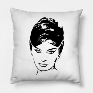 Sophia Loren Stencil Artwork Pillow