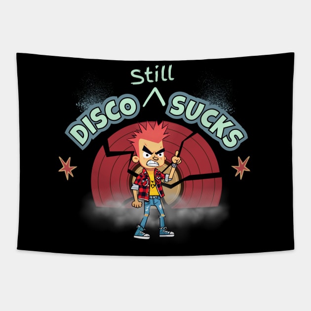 Disco Still Sucks Tapestry by Kenny The Bartender's Tee Emporium