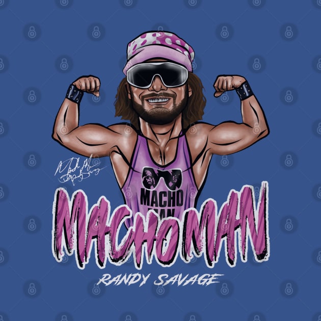 Macho Man Flex Cartoon by MunMun_Design