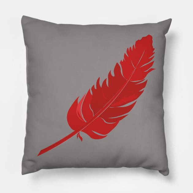 Red Parrot Feather Pillow by einsteinparrot