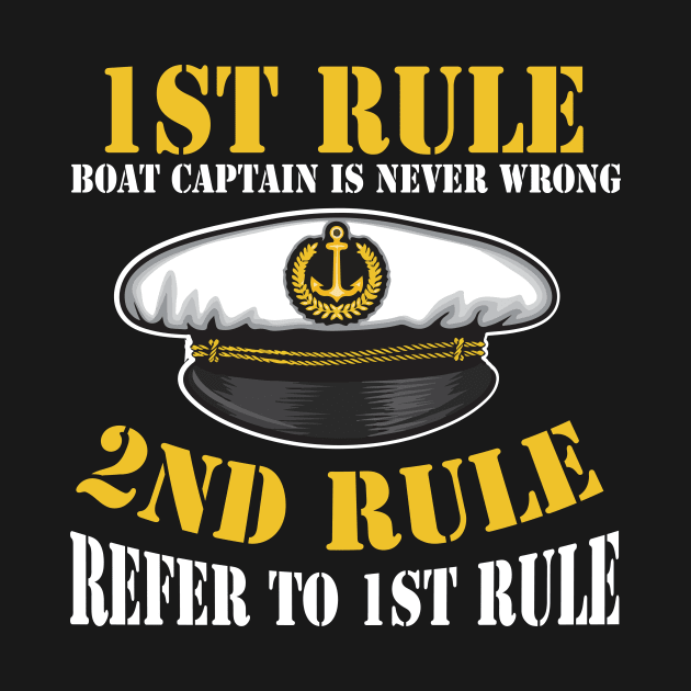 BOAT CAPTAIN IS NEVER WRONG  Boating Sail Gift by nevilleanthonysse