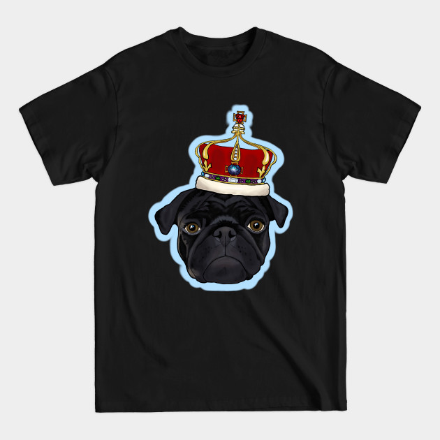 Disover Your Majesty, Pug - Black Pug - T-Shirt