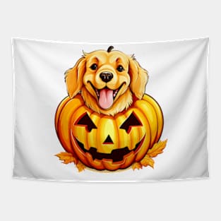 Halloween Golden Retriever Dog #5 Tapestry