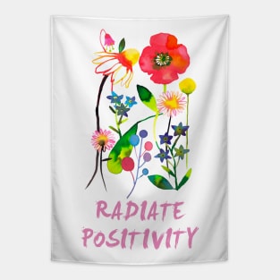 Happy Spring Flowers - positivity Tapestry