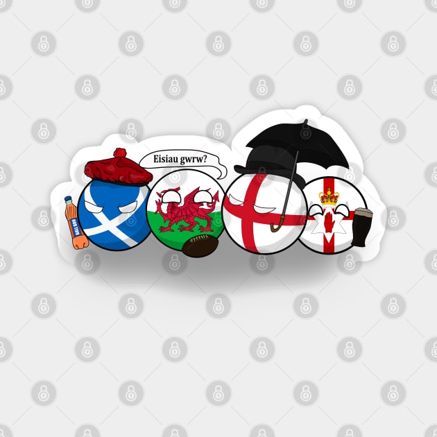 Polandball - Uk Family Portrait Magnet by DigitalCleo