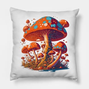 Magic Mushrooms - Colorful Forest Pillow