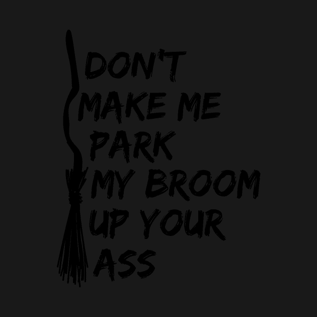 LADIES FUNNY T SHIRTS DONT MAKE ME PARK MY BROOM IN YOUR ARS by Chameleon Living