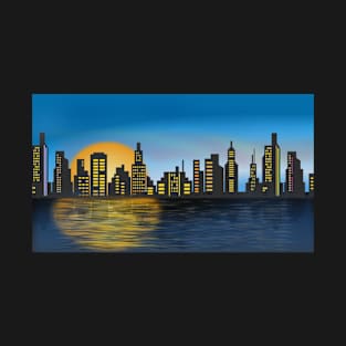 Cityscape at night T-Shirt