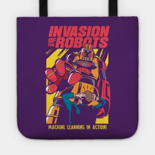Invasion of the Robots | Retro Comic Book Cover Tote