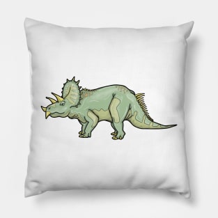 Triceratops Trike Dinosaur Cartoon Character Graphic Jurassic Pillow